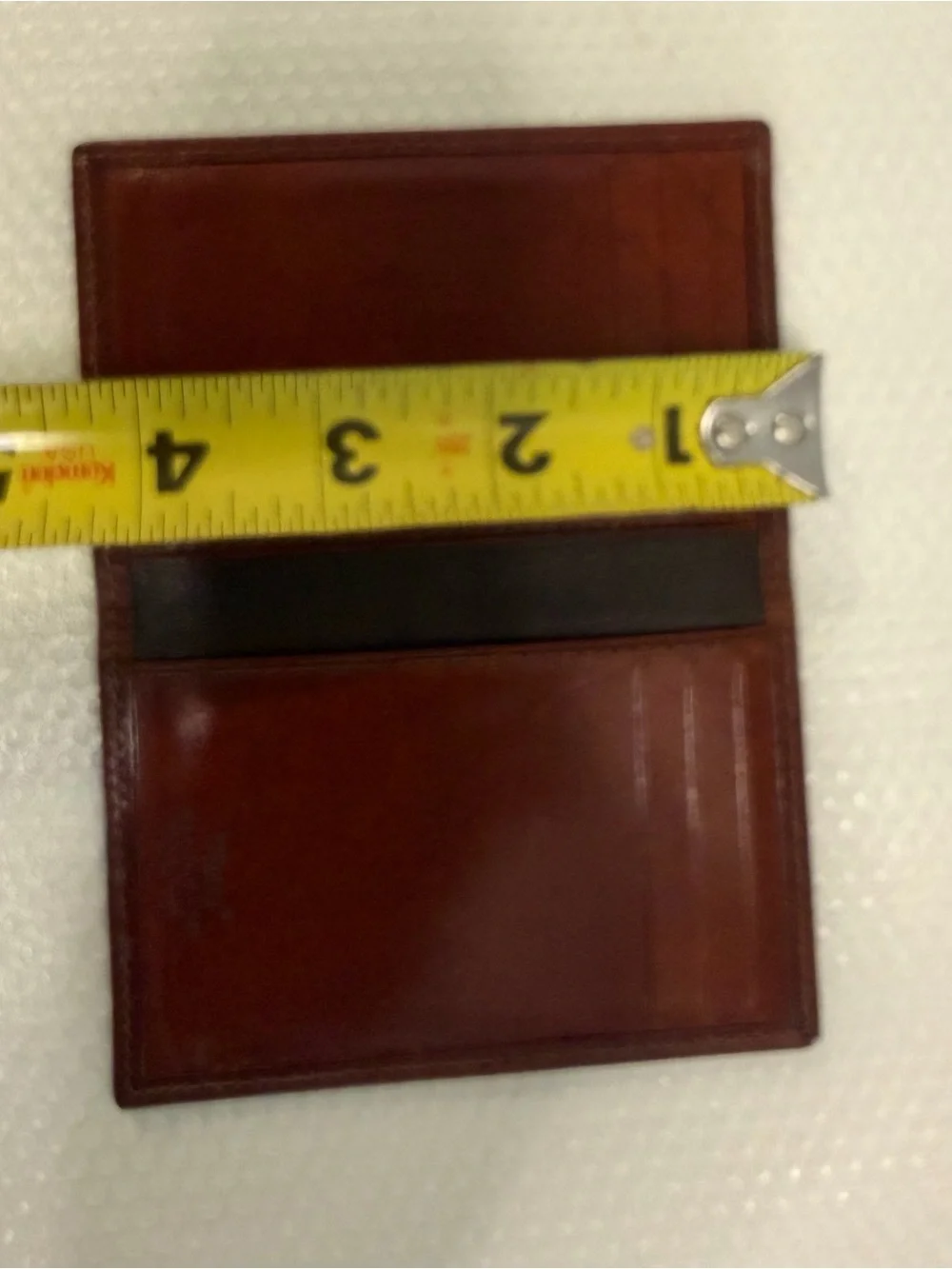Bosca Brown Leather Money Clip Wallet with Black Trim